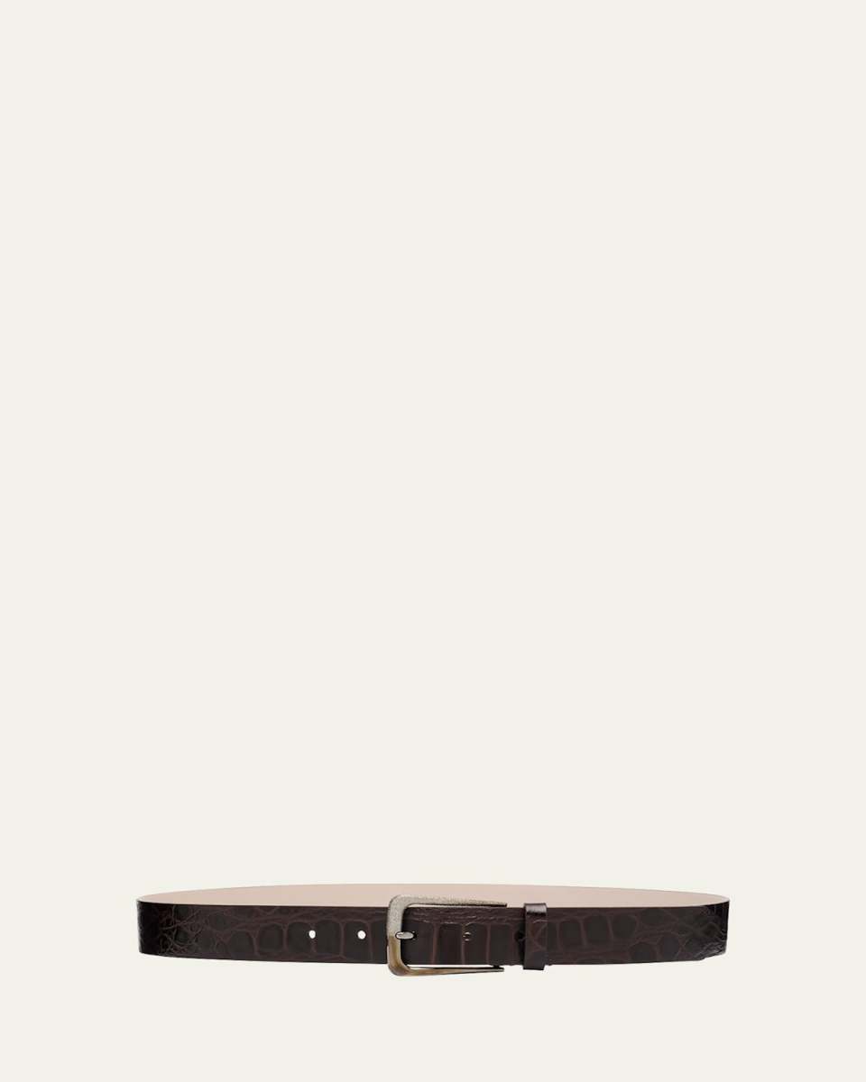 Vintage-Effect Leather Belt